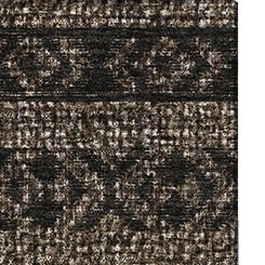 Chocolate And Gray Southwestern Washable Area Rug With UV Protection Photo 4