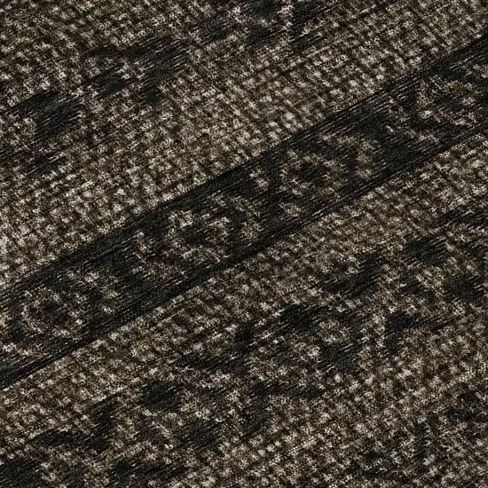 Chocolate And Gray Southwestern Washable Area Rug With UV Protection Photo 9
