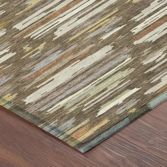 Chocolate And Gray Southwestern Washable Indoor Outdoor Area Rug Photo 8