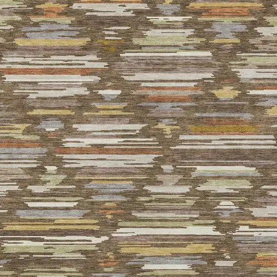 Chocolate And Gray Southwestern Washable Indoor Outdoor Area Rug Photo 2