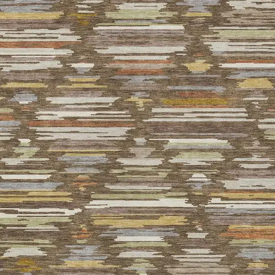 Chocolate And Gray Southwestern Washable Indoor Outdoor Area Rug Photo 2