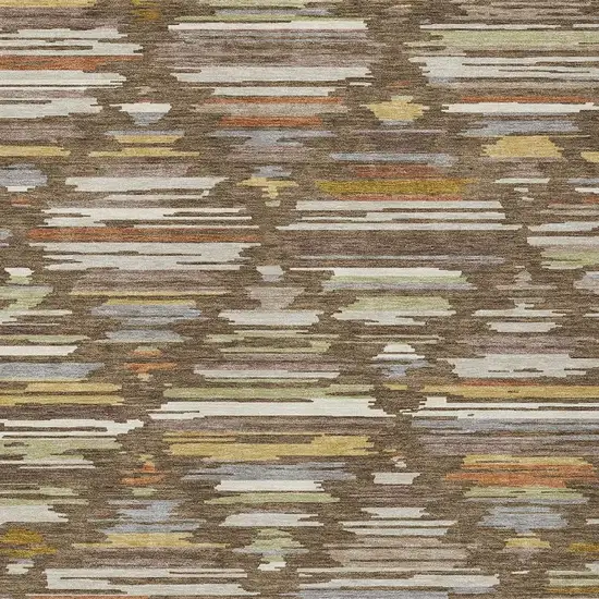 Chocolate And Gray Southwestern Washable Indoor Outdoor Area Rug Photo 2