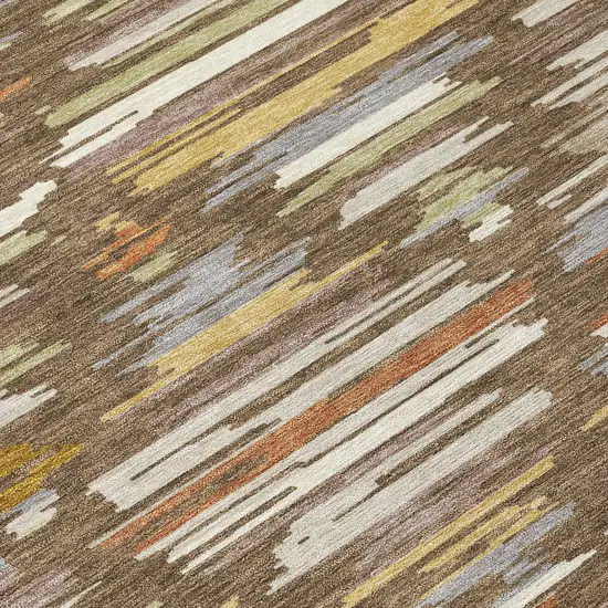 Chocolate And Gray Southwestern Washable Indoor Outdoor Area Rug Photo 9