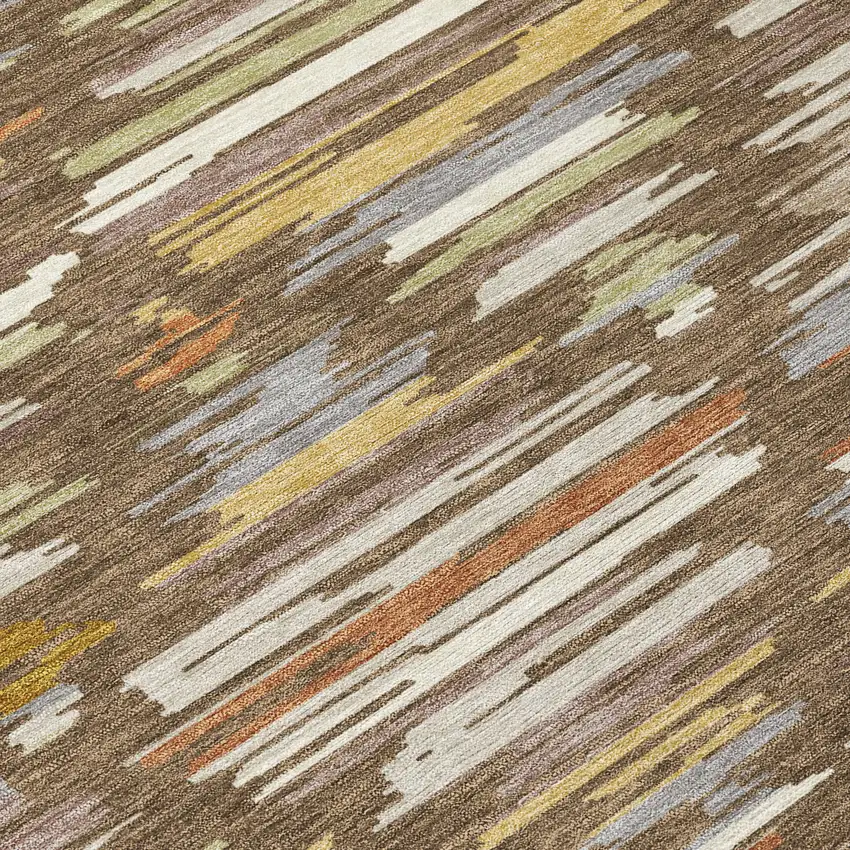 Chocolate And Gray Southwestern Washable Indoor Outdoor Area Rug Photo 9