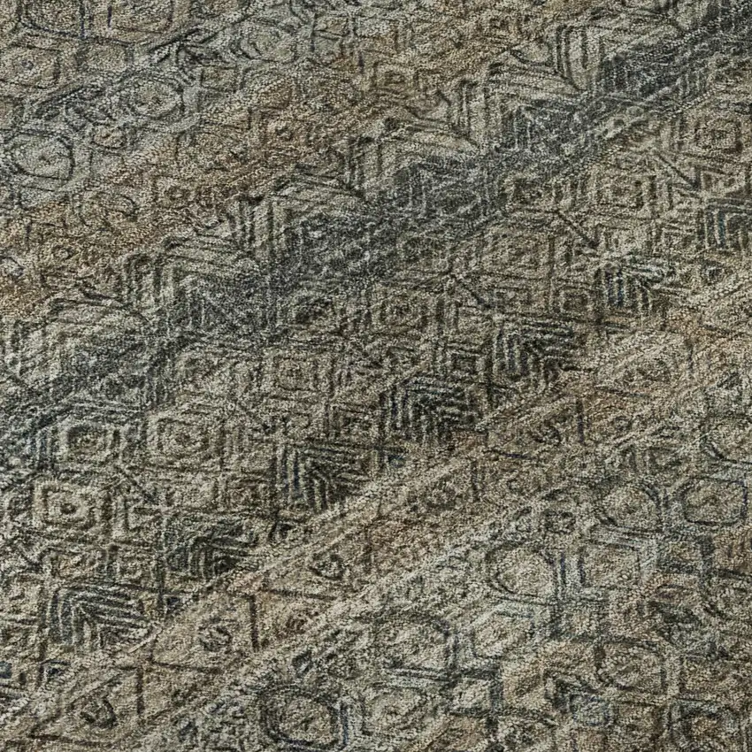 Chocolate And Gray Striped Washable Area Rug With UV Protection Photo 8