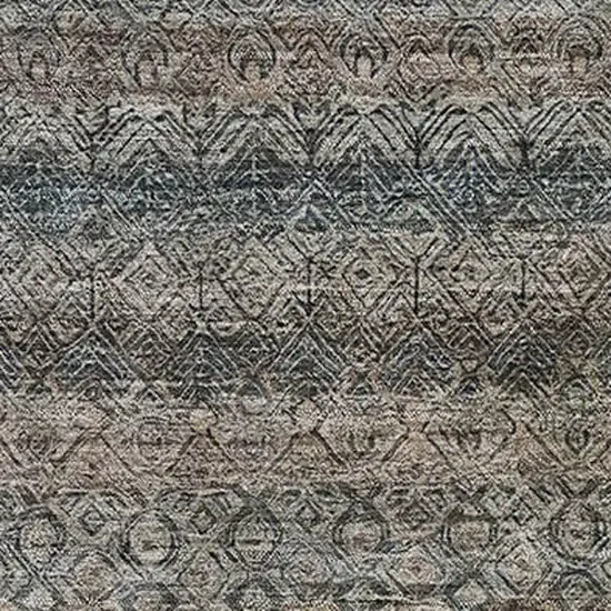 Chocolate And Gray Striped Washable Area Rug With UV Protection Photo 3