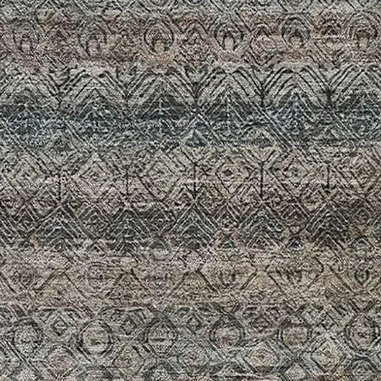 Chocolate And Gray Striped Washable Area Rug With UV Protection Photo 3