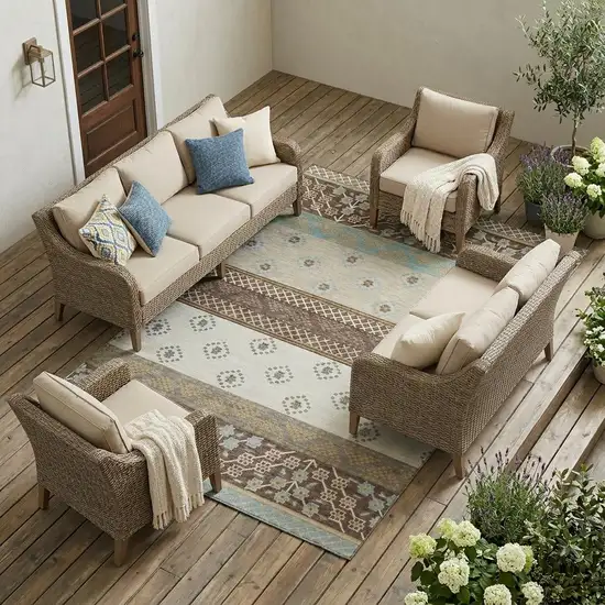 Chocolate And Green Striped Washable Indoor Outdoor Area Rug Photo 1