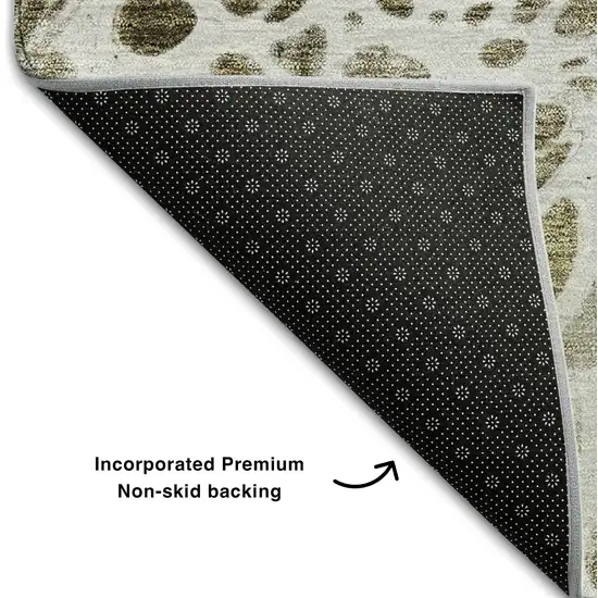 Chocolate And Ivory Abstract Washable Area Rug With UV Protection Photo 6