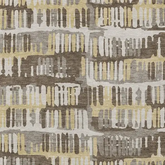Chocolate And Ivory Abstract Washable Indoor Outdoor Area Rug Photo 5