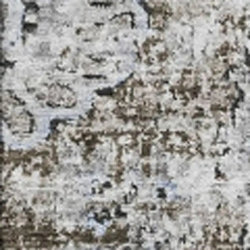 Chocolate And Ivory Floral Washable Area Rug With UV Protection Photo 2