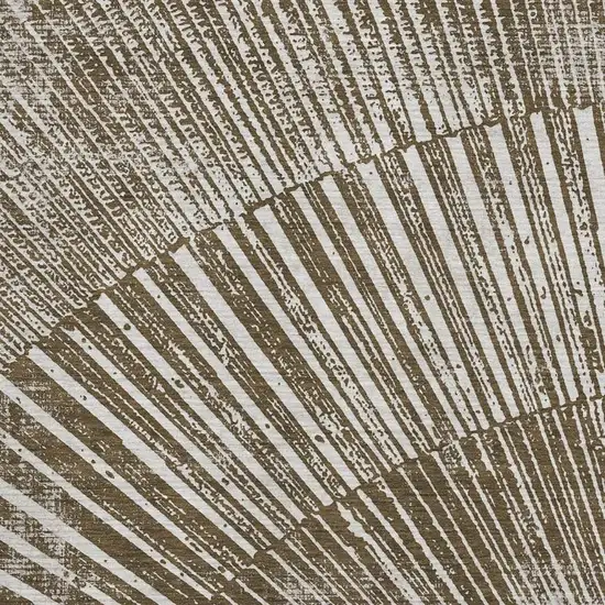 Chocolate And Ivory Geometric Washable Area Rug With UV Protection Photo 3