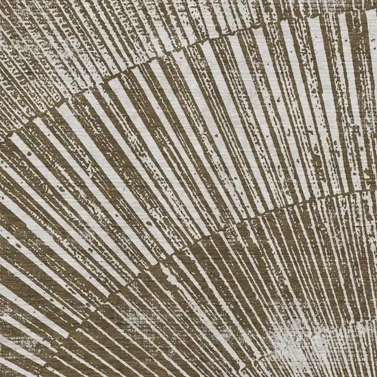 Chocolate And Ivory Geometric Washable Area Rug With UV Protection Photo 3