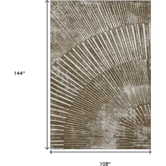 Chocolate And Ivory Geometric Washable Area Rug With UV Protection Photo 3