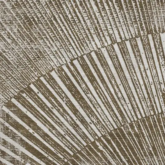 Chocolate And Ivory Geometric Washable Area Rug With UV Protection Photo 3