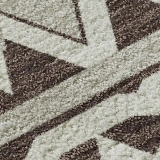 Chocolate And Ivory Geometric Washable Area Rug With UV Protection Photo 5