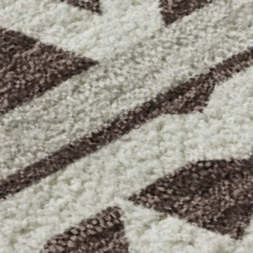 Chocolate And Ivory Geometric Washable Area Rug With UV Protection Photo 4