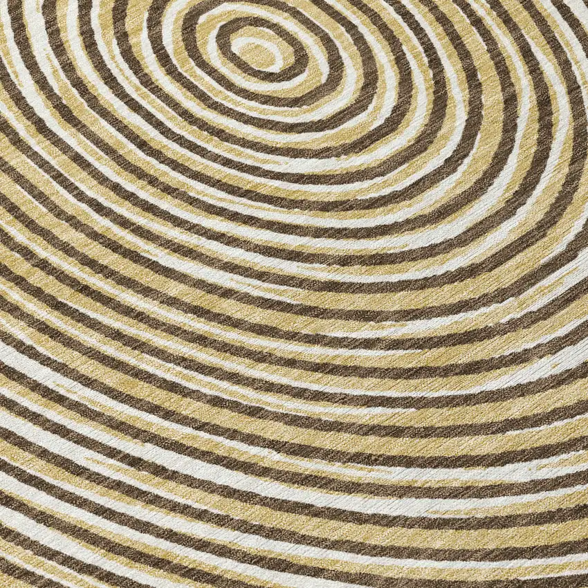Chocolate And Ivory Geometric Washable Indoor Outdoor Area Rug Photo 8