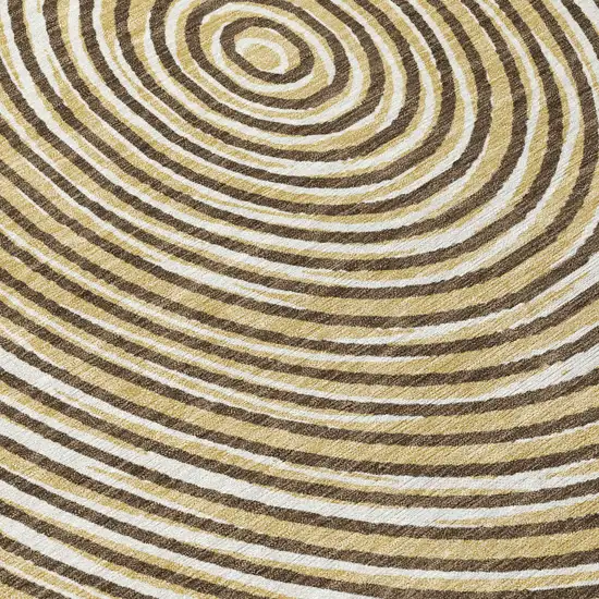 Chocolate And Ivory Geometric Washable Indoor Outdoor Area Rug Photo 8