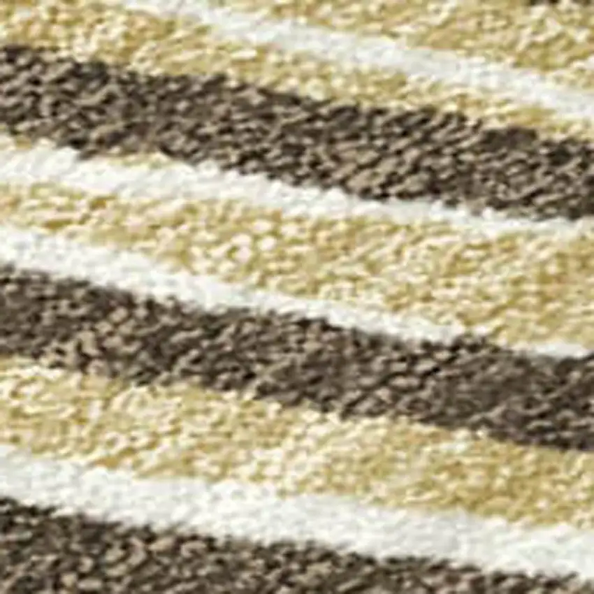 Chocolate And Ivory Geometric Washable Indoor Outdoor Area Rug Photo 5
