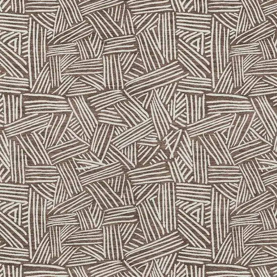 Chocolate And Ivory Geometric Washable Indoor Outdoor Area Rug Photo 4