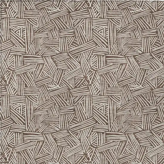 Chocolate And Ivory Geometric Washable Indoor Outdoor Area Rug Photo 5