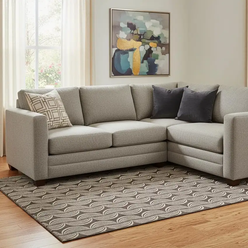 Chocolate And Ivory Ogee Washable Area Rug With UV Protection Photo 2