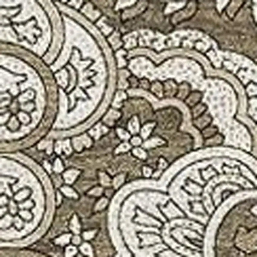 Chocolate And Ivory Paisley Washable Area Rug With UV Protection Photo 4