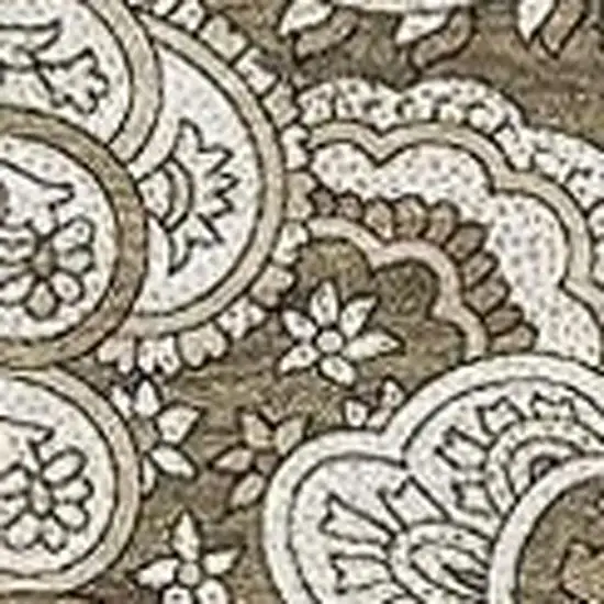 Chocolate And Ivory Paisley Washable Area Rug With UV Protection Photo 6