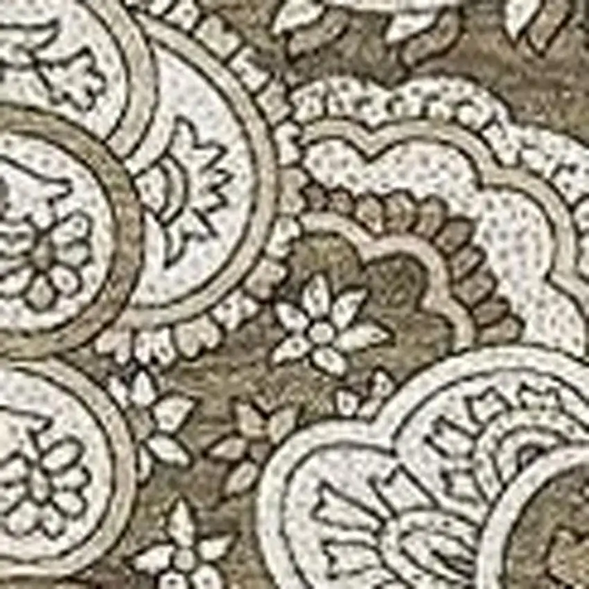 Chocolate And Ivory Paisley Washable Area Rug With UV Protection Photo 6