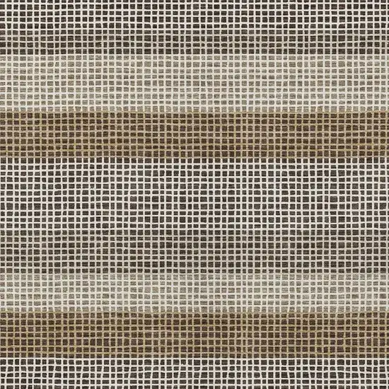 Chocolate And Ivory Striped Washable Indoor Outdoor Area Rug Photo 3