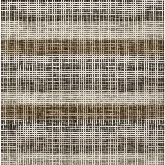 Chocolate And Ivory Striped Washable Indoor Outdoor Area Rug Photo 4
