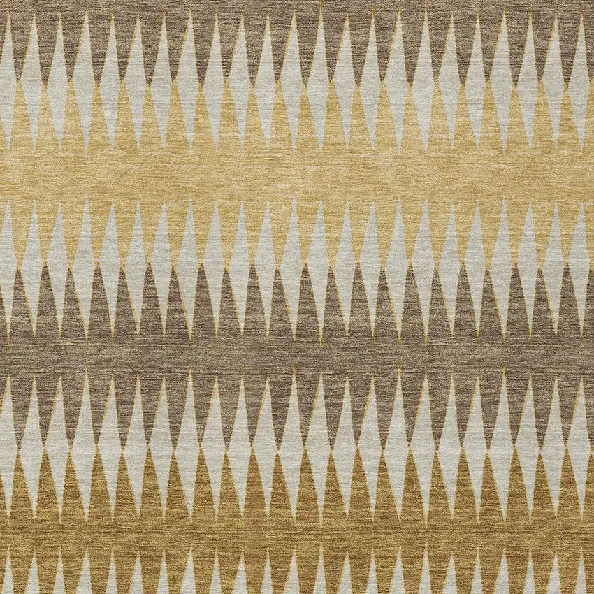 Chocolate And Ivory Striped Washable Indoor Outdoor Area Rug Photo 7