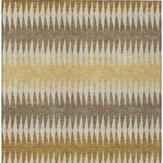 Chocolate And Ivory Striped Washable Indoor Outdoor Area Rug Photo 7