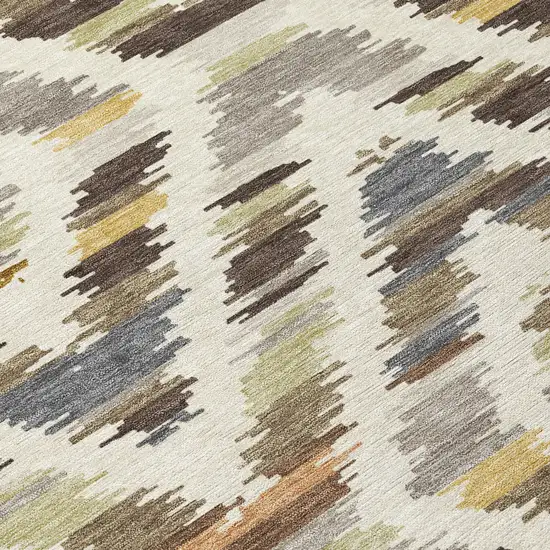 Chocolate And Ivory Tribal Washable Indoor Outdoor Area Rug Photo 2