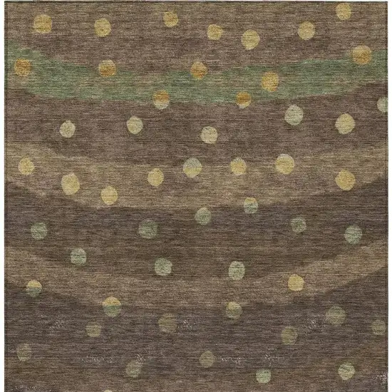 Chocolate And Navy Blue Striped Washable Indoor Outdoor Area Rug Photo 6