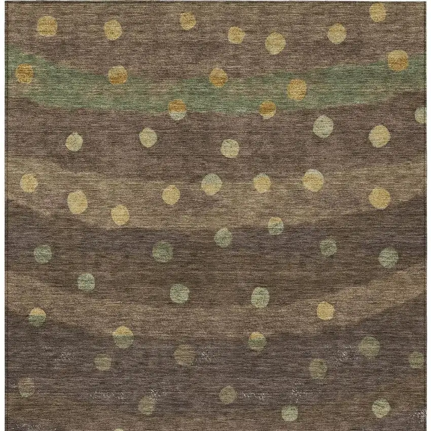 Chocolate And Navy Blue Striped Washable Indoor Outdoor Area Rug Photo 6
