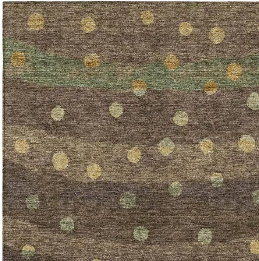 Chocolate And Navy Blue Striped Washable Indoor Outdoor Area Rug Photo 5
