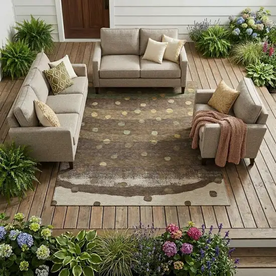 Chocolate And Navy Blue Striped Washable Indoor Outdoor Area Rug Photo 1