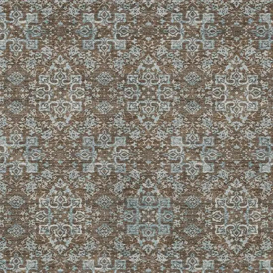 Chocolate And Pearl Oriental Washable Indoor Outdoor Area Rug Photo 3