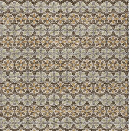 Chocolate And Purple Striped Washable Indoor Outdoor Area Rug Photo 4
