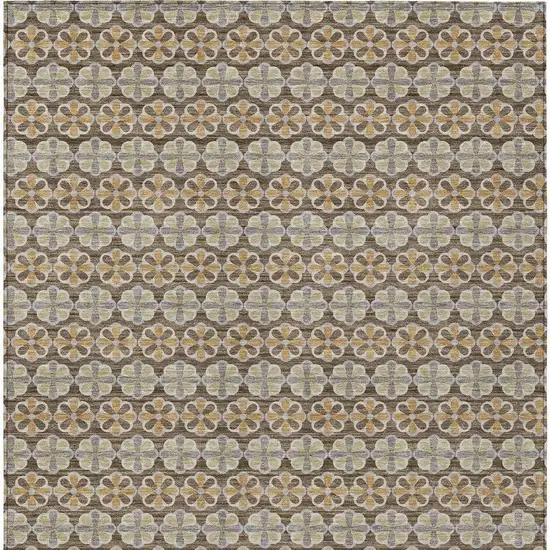 Chocolate And Purple Striped Washable Indoor Outdoor Area Rug Photo 6