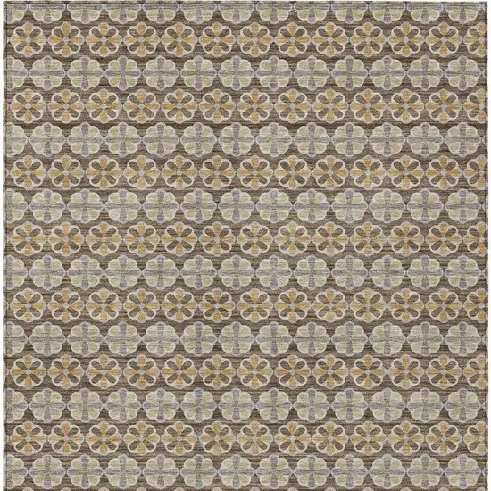Chocolate And Purple Striped Washable Indoor Outdoor Area Rug Photo 4