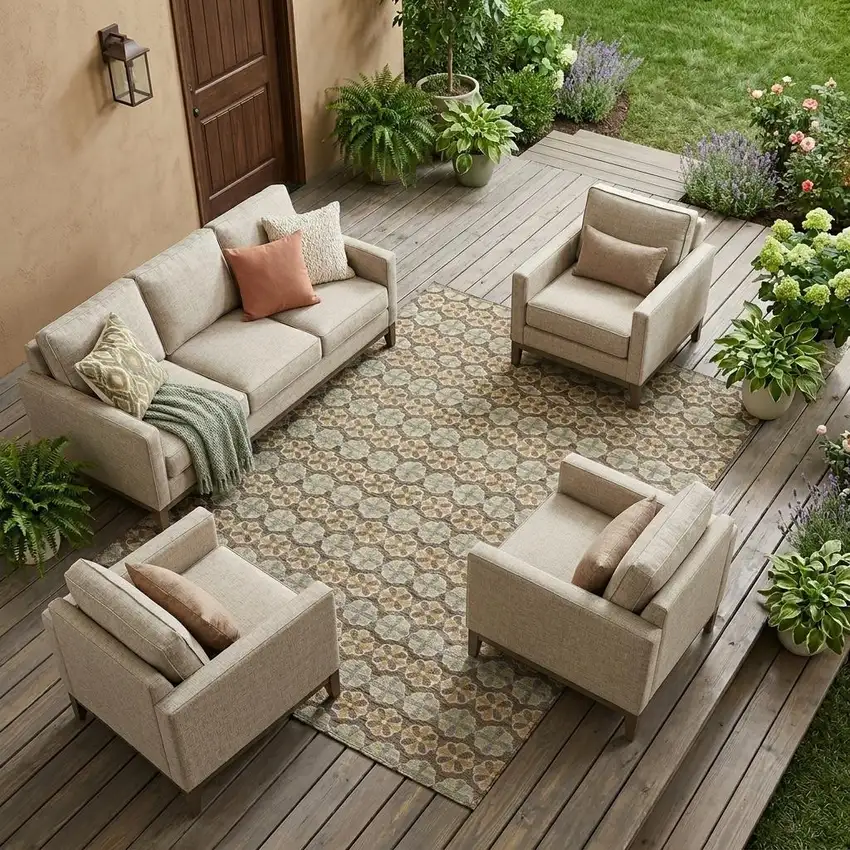 Chocolate And Purple Striped Washable Indoor Outdoor Area Rug Photo 1