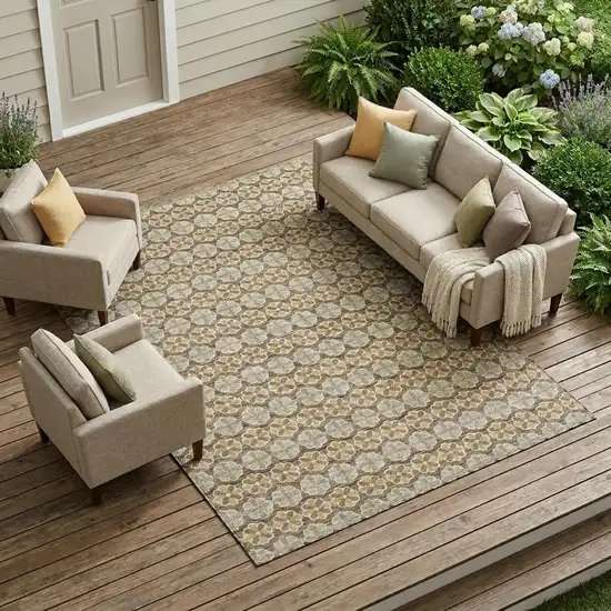 Chocolate And Purple Striped Washable Indoor Outdoor Area Rug Photo 1