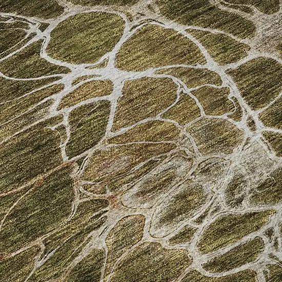 Chocolate And Silver Abstract Washable Area Rug With UV Protection Photo 9