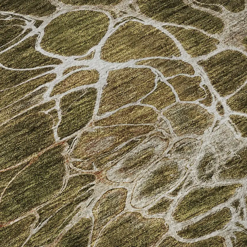 Chocolate And Silver Abstract Washable Area Rug With UV Protection Photo 9