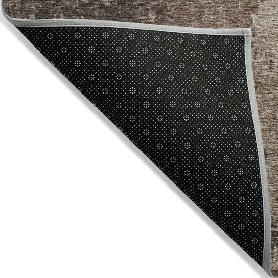 Chocolate And Taupe Abstract Washable Indoor Outdoor Area Rug Photo 8