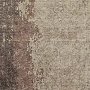 Photo of Chocolate And Taupe Abstract Washable Indoor Outdoor Area Rug