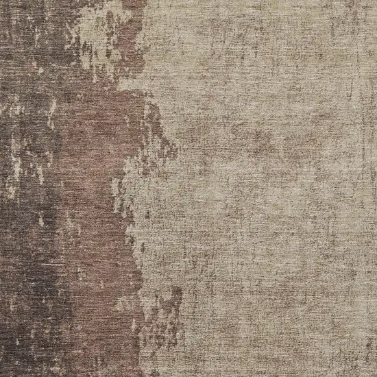Chocolate And Taupe Abstract Washable Indoor Outdoor Area Rug Photo 1